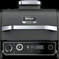 Brand New In Box Never Opened Ninja OG701 Woodfire Outdoor Grill, 7-in-1 Master Grill, BBQ Smoker