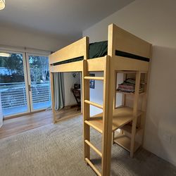 Williams Sonoma Twin Bunk Bed + Desk Combo