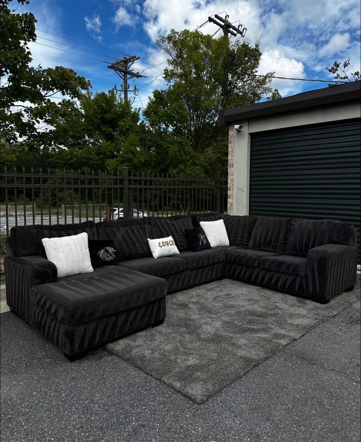 Free Delivery π Black Ashley Sectional Couch