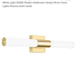 Vanity Light   and Mirror Gold 