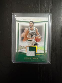 Panini National Treasures Jayson Tatum Boston Celtics Game Used Patch Card /21
