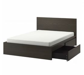 IKEA MALM Queen Bed Frame + Headboard 1 Nightstand