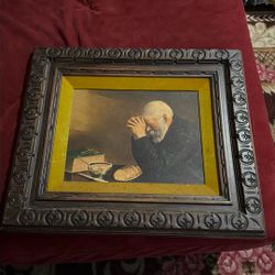 Gratitude Wood Framed Man Praying - Large 