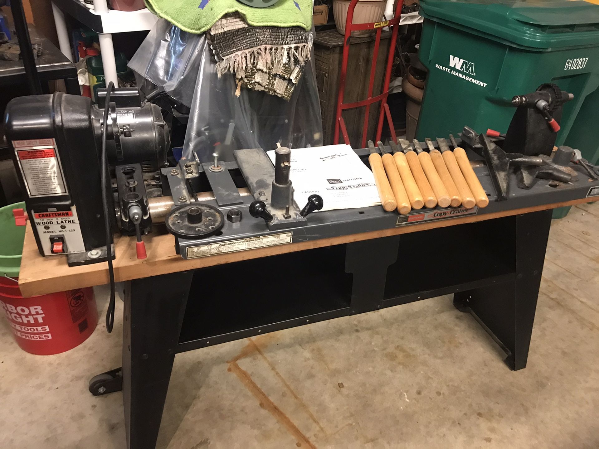 Craftsman Wood Lathe with Copy attachment and tools