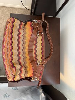 Chevron Woven Hobo Bag with Braided Strap