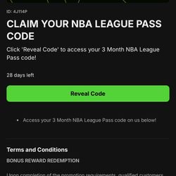 3 Month NBA League Pass Code
