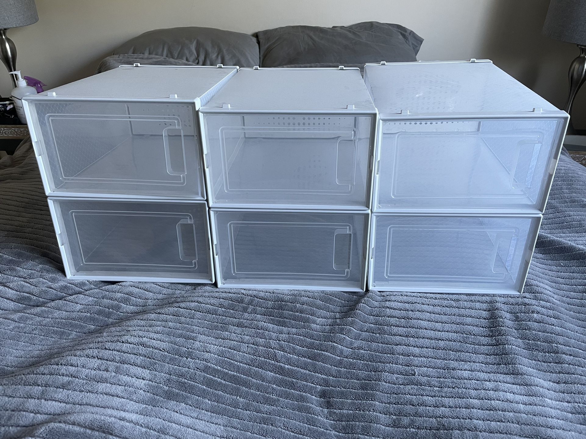 Stackable Clear Plastic Shoe Storage