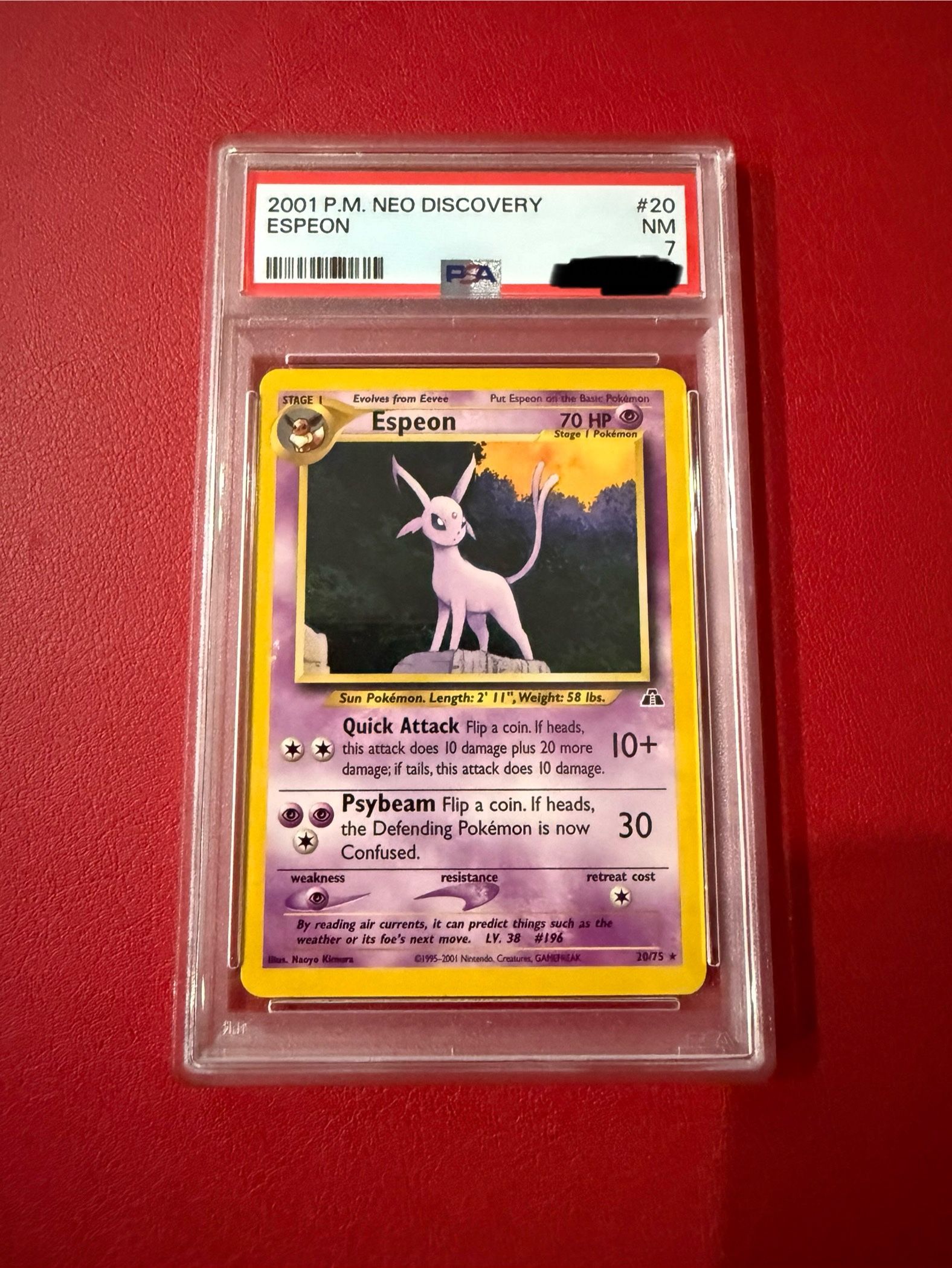 Pokemon TCG Neo Discovery Espeon PSA7