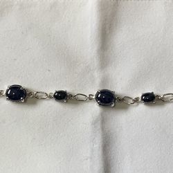 Blue Star Sapphire  925 Bracelet 