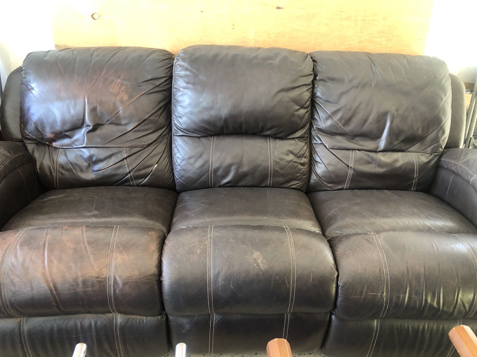 Leather Sofa Recliner Brown