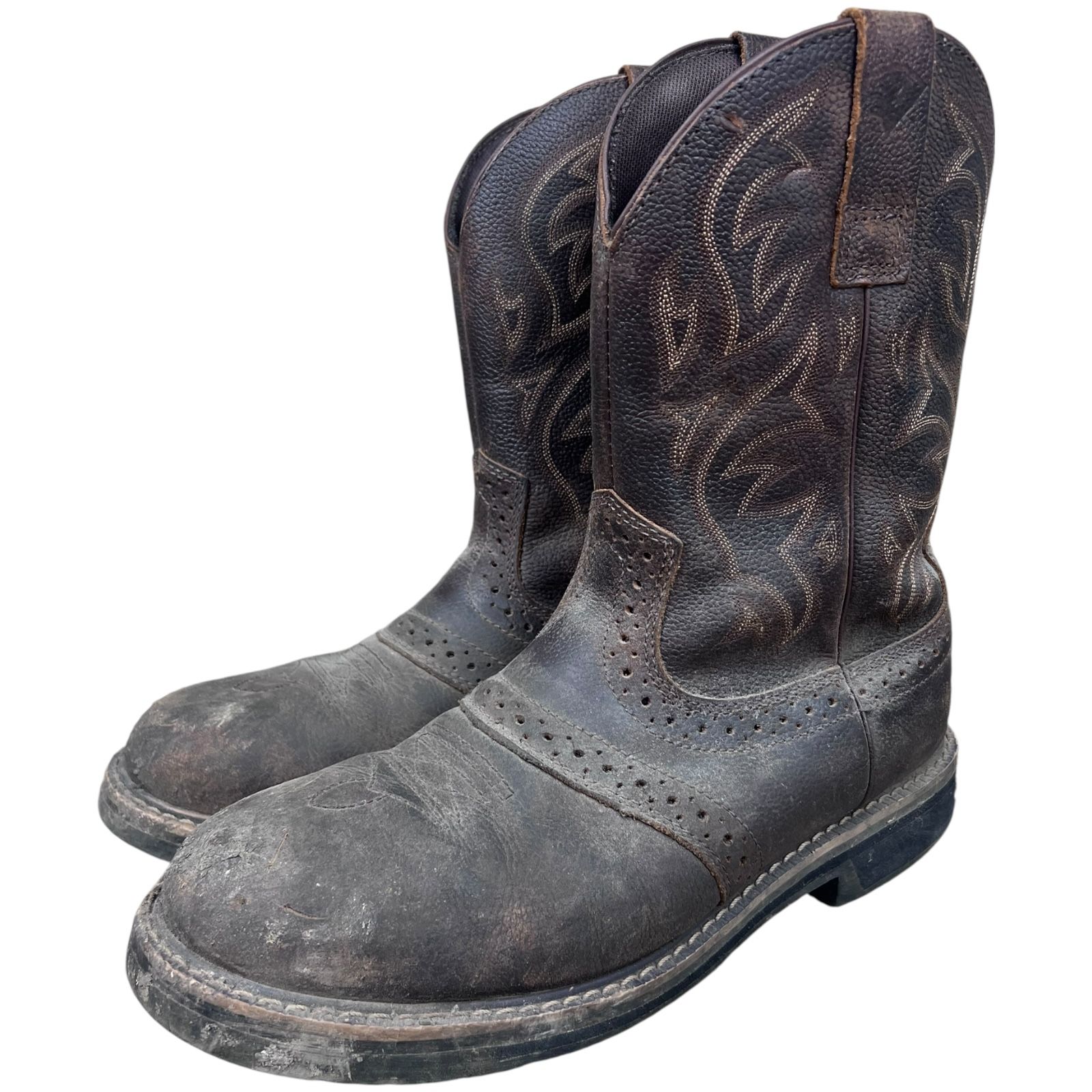 Herman Survivors 9.5 Leather Rodeo Western Work Boots NonSlip steel Toe