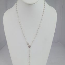 .925 Sterling Silver Rosary 20in Long