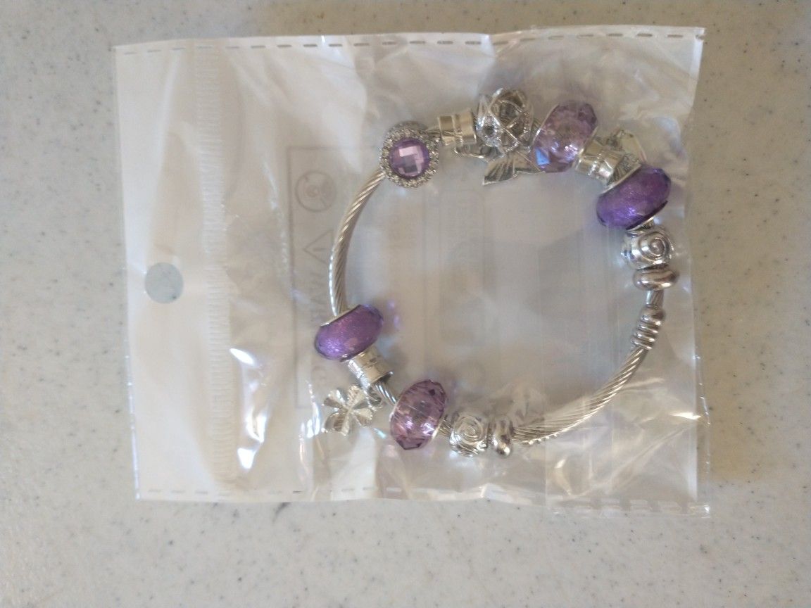 Purple Charm Bracelet 