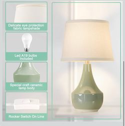 18" Ceramic Table Lamp Set of 2