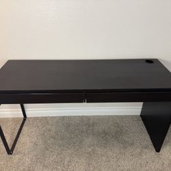 IKEA MICKE Desk Black-Brown with 2 drawers 55 7/8x19 5/8"