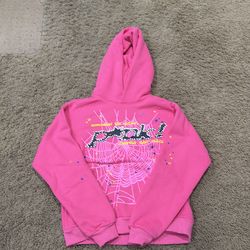 Black and pink punk sp5der hoodie size small