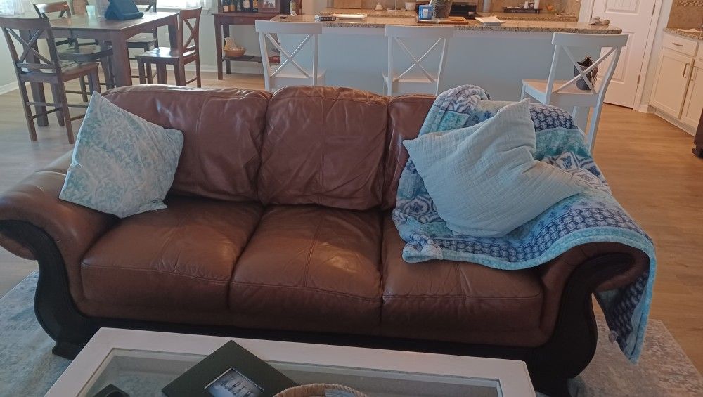 Leather Couch, Love Seat, Chair, Ottoman