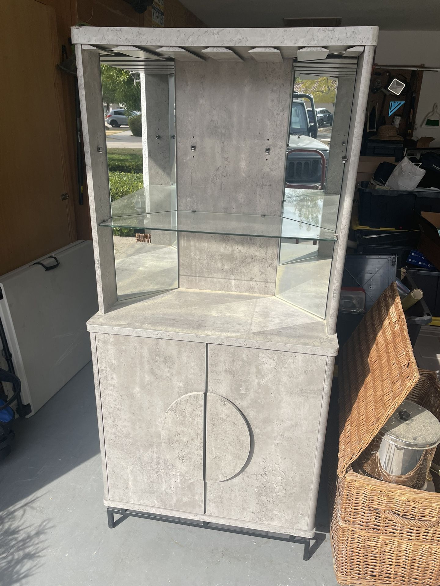 Grey Corner Bar Cabinet