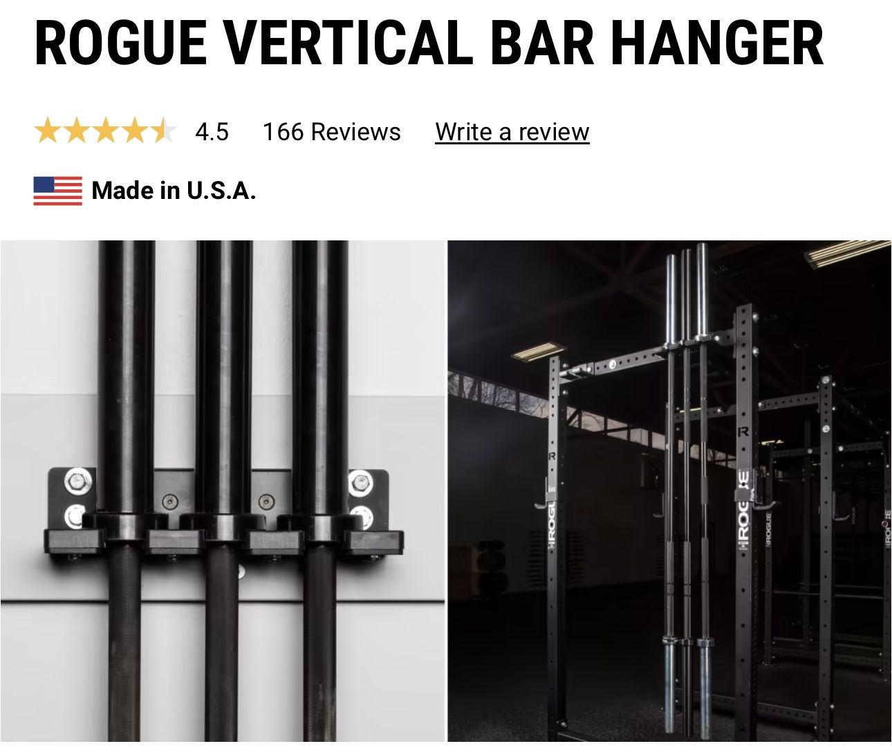 Rogue Vertical Bar Hanger $50.00