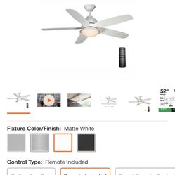 Home Decorators Collection Ackerly 52 in. Indoor/Outdoor Integrated LED Matte White Damp Rated Ceiling Fan with Light Kit and Remote Control