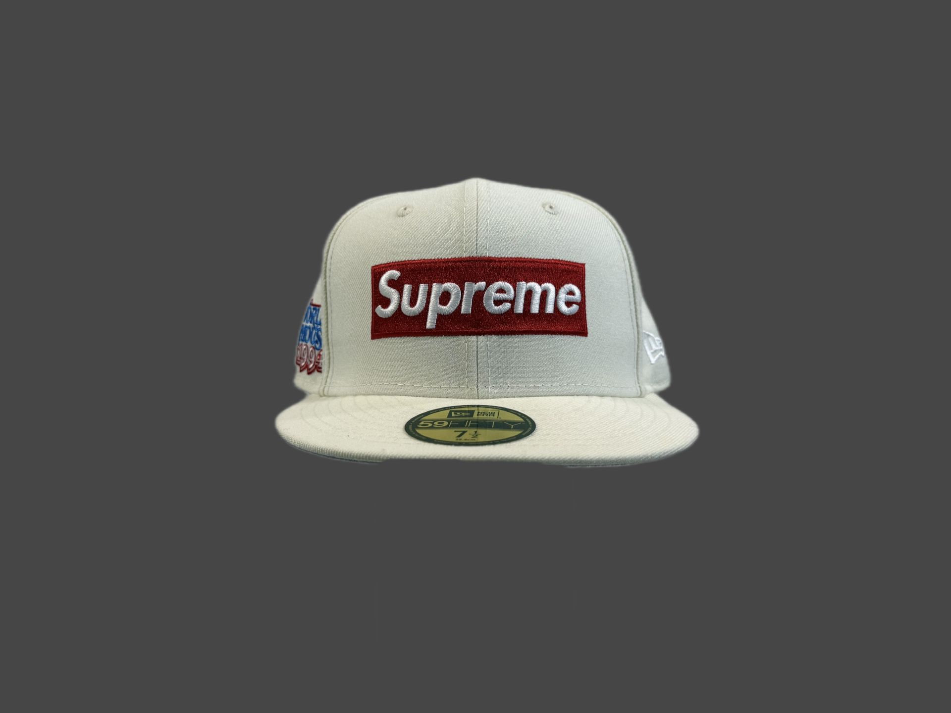 SUPREME 20AW x NEW ERA World Famous Box Logo Baseball Cap- White 7 1/2