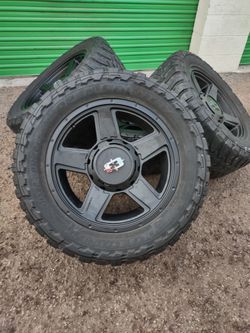 New 20" off road wheels and used toyo open country MT tires