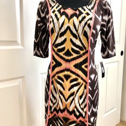 Style & Co. Safari Themed Orange Top Size Small