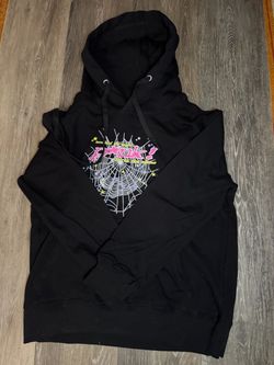 Black and pink Sp5der hoodie