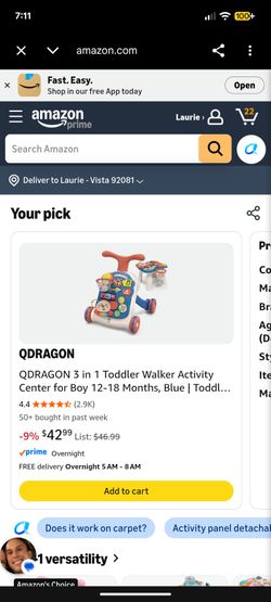 New Q Dragon 5-in-1 Toddler Walker (Unopened)