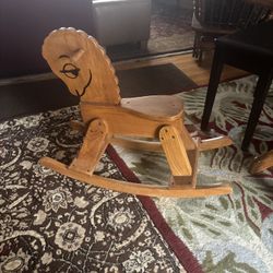 RARE Vintage Antique Rocking Horse/Lamb Circa 1950's Handmade Kids Toy