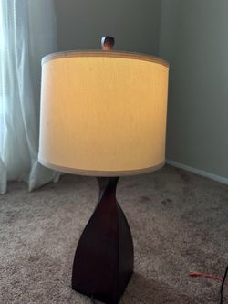 Table Lamp with Twisted Wood Base