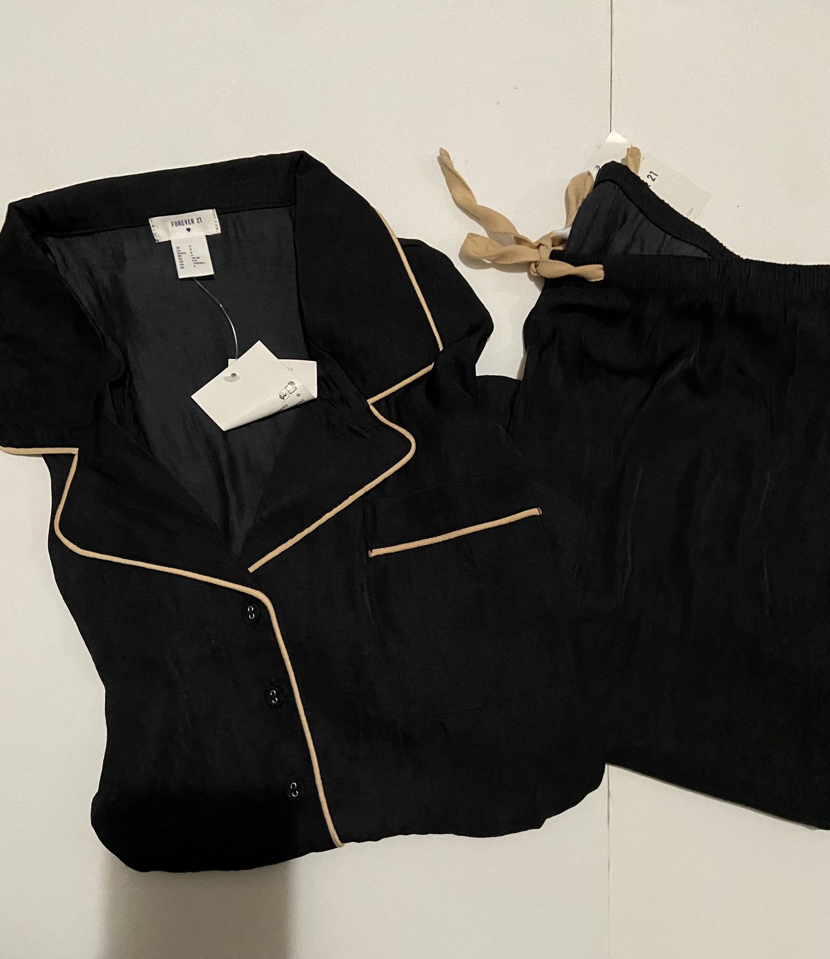 NEW!! PJs Pajamas Set Black Size: S