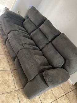Dark gray reclining couch