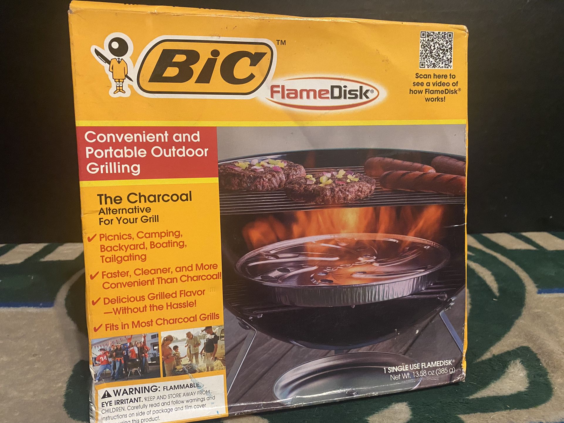 Bic FlameDisk Portable Outdoor Grilling Charcoal Alternative.