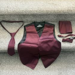 Boys Formal Vest, Handkerchief, & Ties