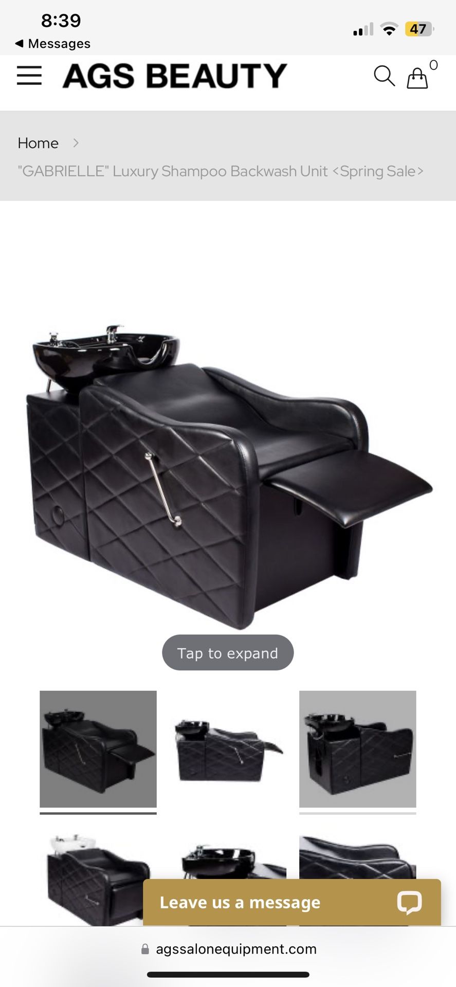 "GABRIELLE" Luxury Shampoo Backwash Unit ( Shampoo Bowl) Salon Shampoo