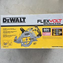 Dewalt Framing Saw Kit With Brake 60V 7-1/4  W/bag Battery/charger