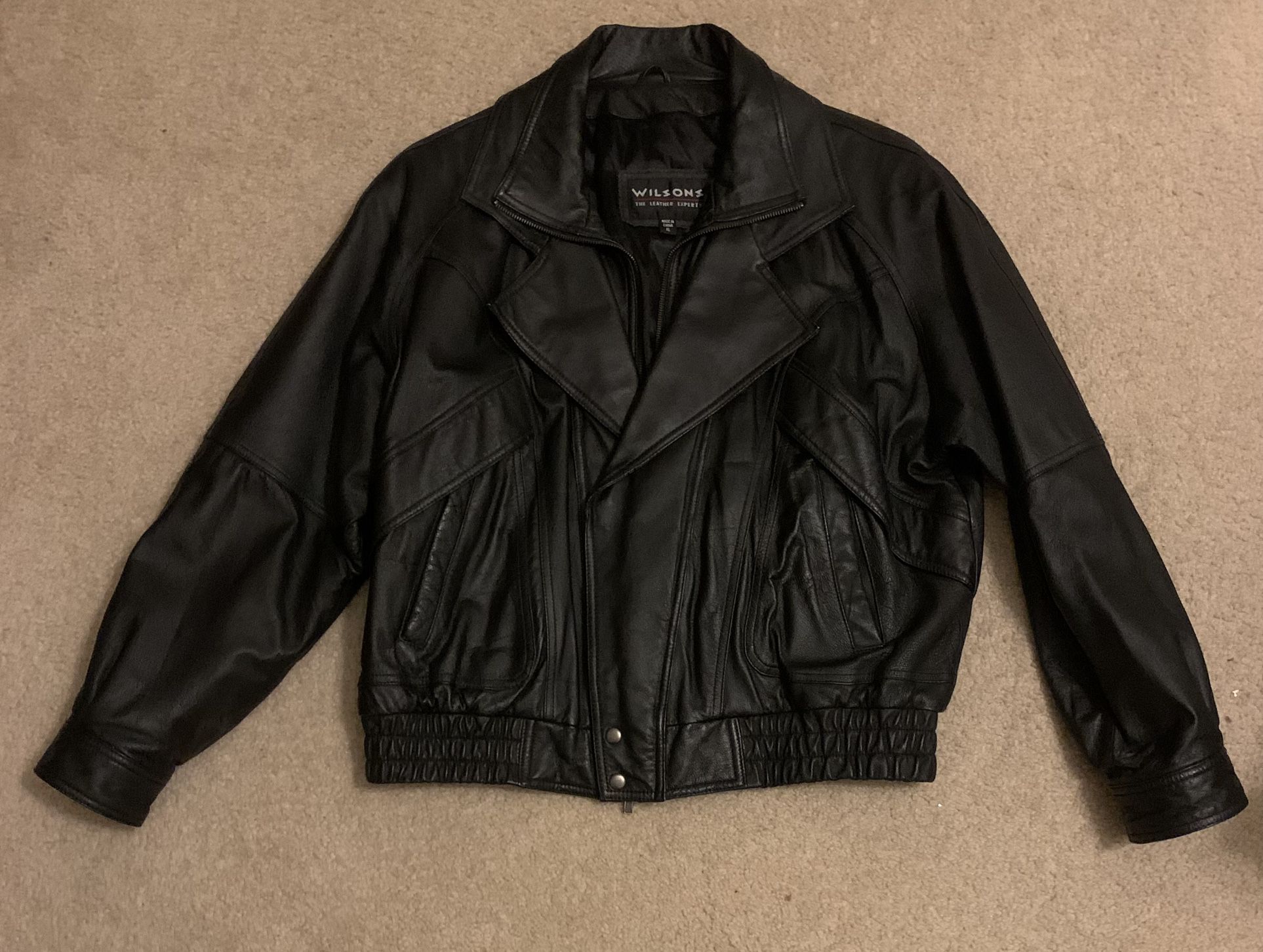 2 Wilson Men's black Leather Jackets XL $50 each 