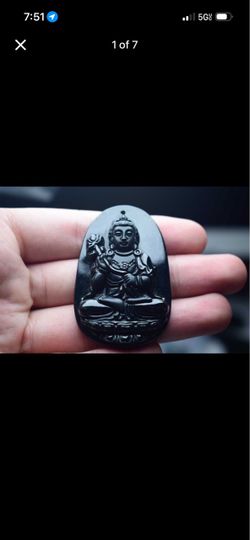 Certificate Jadeite black green Mo cui Guanyin Kwan Yin guan yin Woman Buddha Pendant