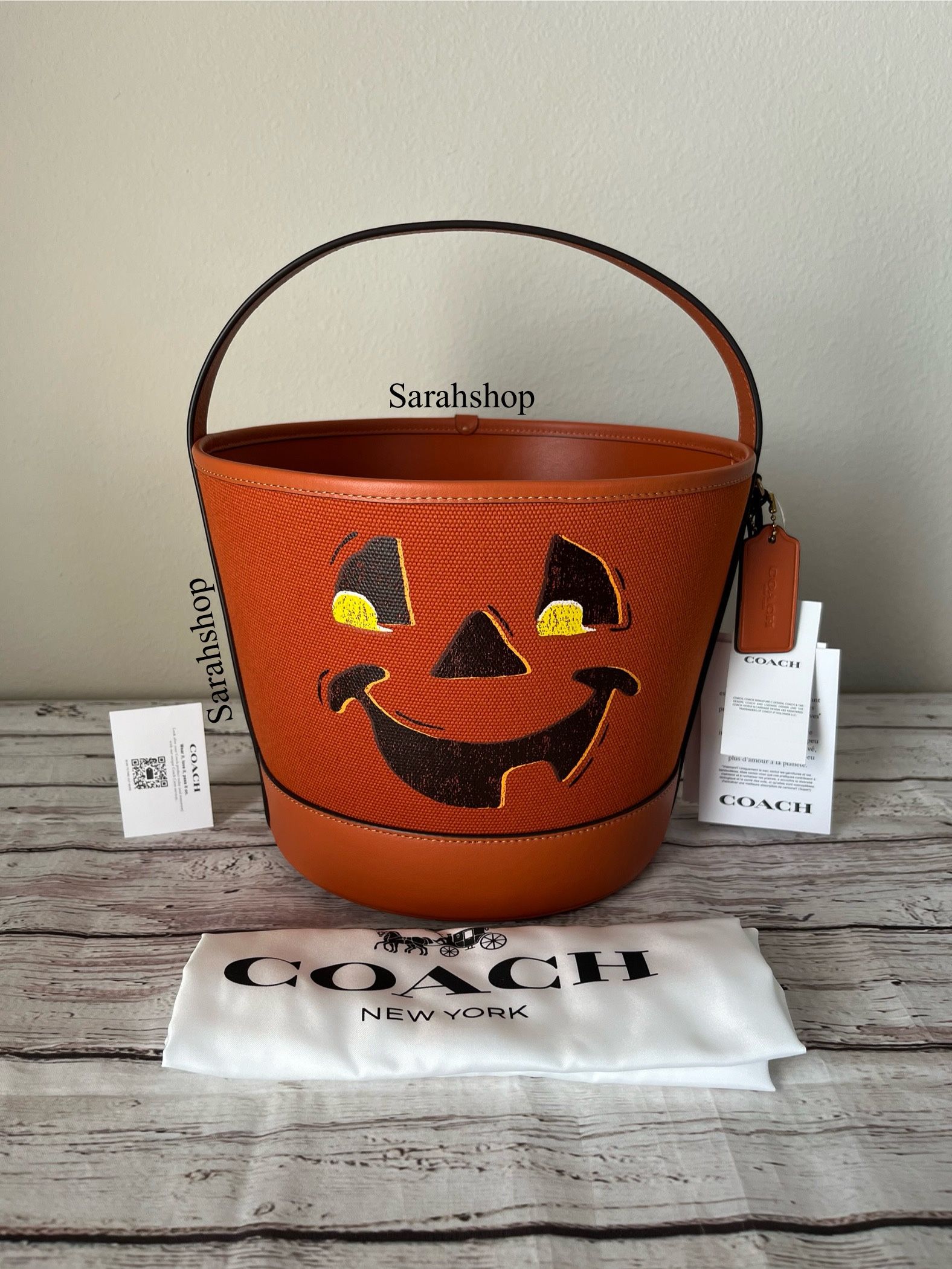 Coach Trick Or Treat Bucket With Halloween Pumpkin