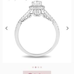 enchanted disney cinderella 3/4 ct. tw. diamond engagement ring in 14k white gold