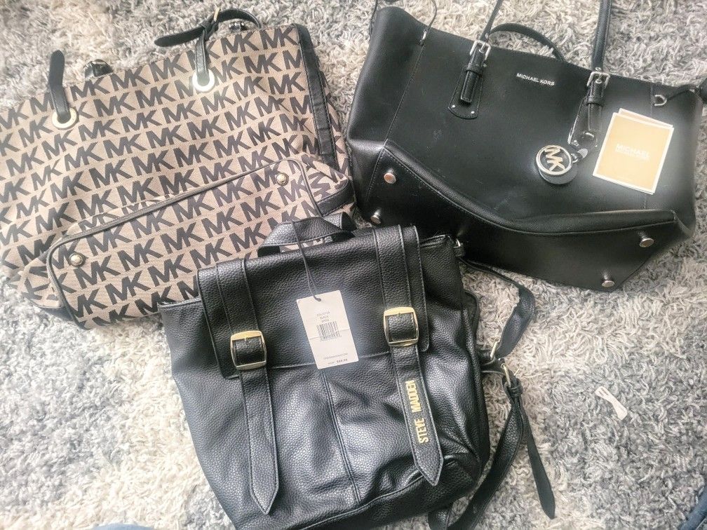 Lot Of 3 Purses 2 Michael Kors 1 Steve Madden