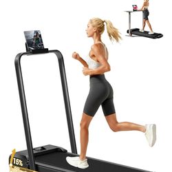 Walking Pad Treadmill with 15% Incline 2.5HP Foldable Under Desk Walking Pad for Home and Offce 300LBS Weight Capacity 0.6-6.2MPH Compact Treadmill wi