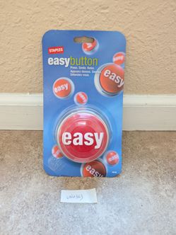 Staples Easy Button Office Desk Button for Motivation Red Silver 2 AAA Batteries