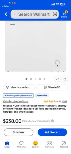 Hisense 7 Cu Ft Chest Freezer White