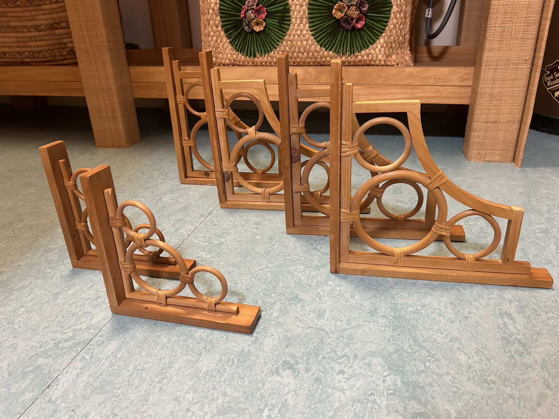 Rattan Shelf Brackets / Plant Hangers