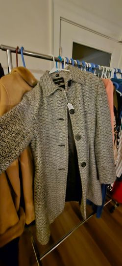 MOVING! Gray Tweed Button-Front Coat - $10