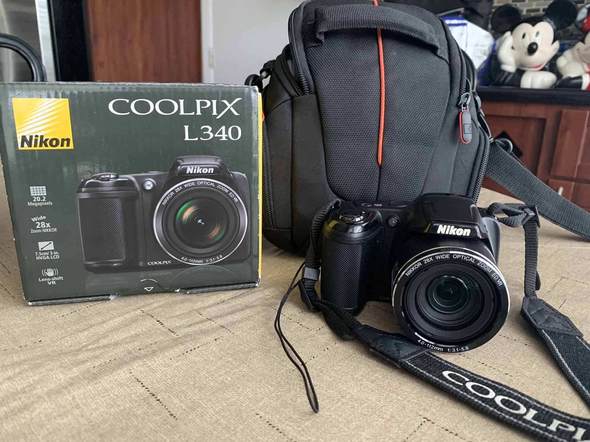 Nikon Coolpix L340 with camera bag and box