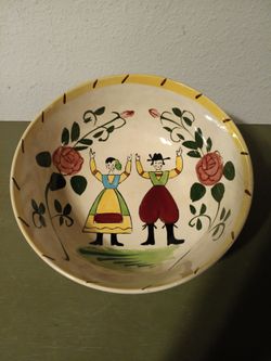 50's Era Salad Bowl Pennsylvania Dutch Design