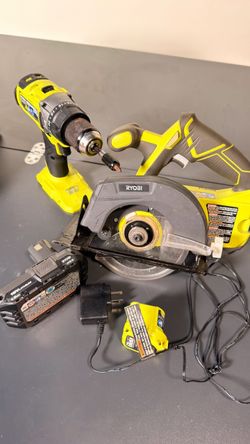 RYOBI ONE+ 18V Drill & Circular Saw Combo – Battery + Charger – Tested